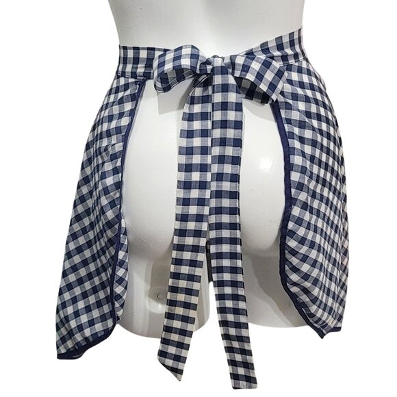 Vintage Gingham Apron Blue - Picture 5 of 6